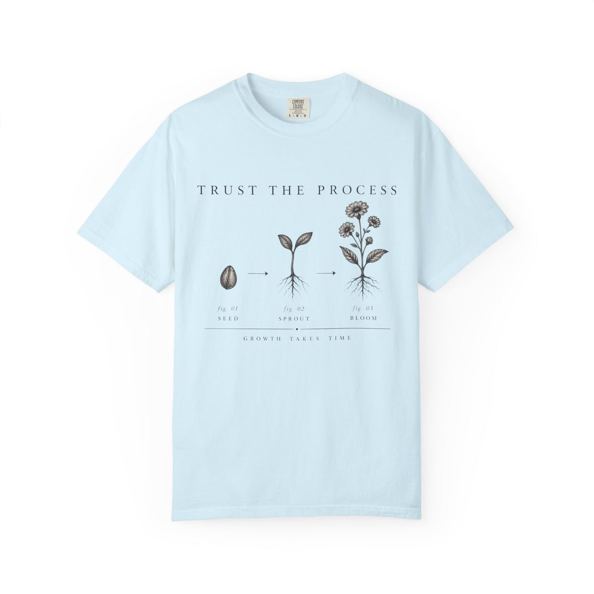 Trust the Process Plant Growth Illustration T-Shirt | Seed to Flower Tee