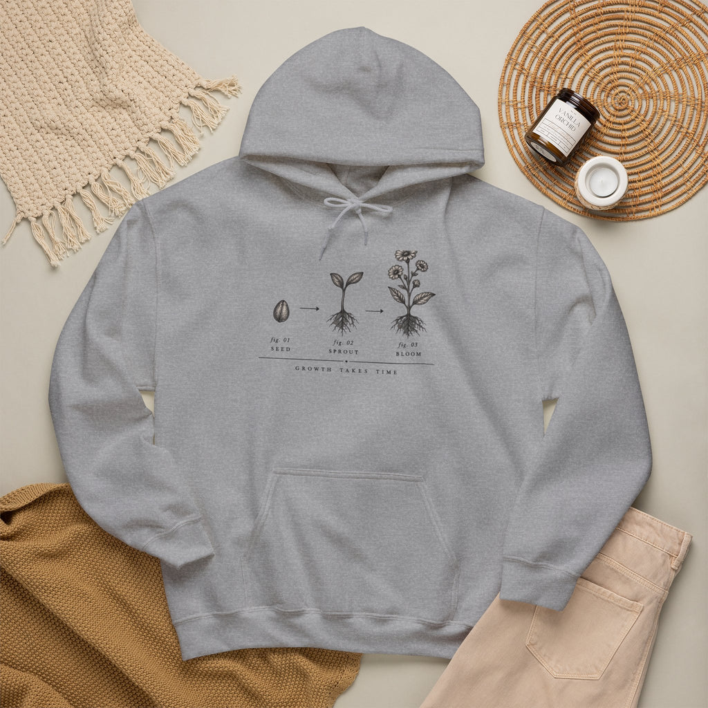 Seed to Bloom Illustration Hoodie | Botanical Plant Growth Diagram