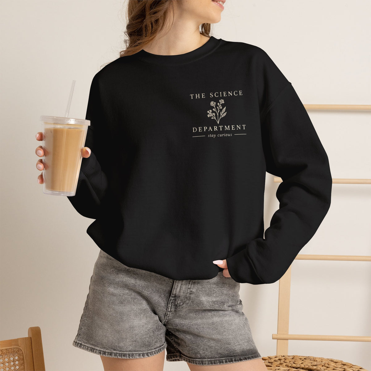 Science Department Microscope Sweatshirt | Vintage Botanical Logo