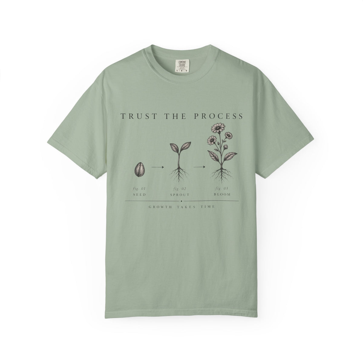 Trust the Process Plant Growth Illustration T-Shirt | Seed to Flower Tee