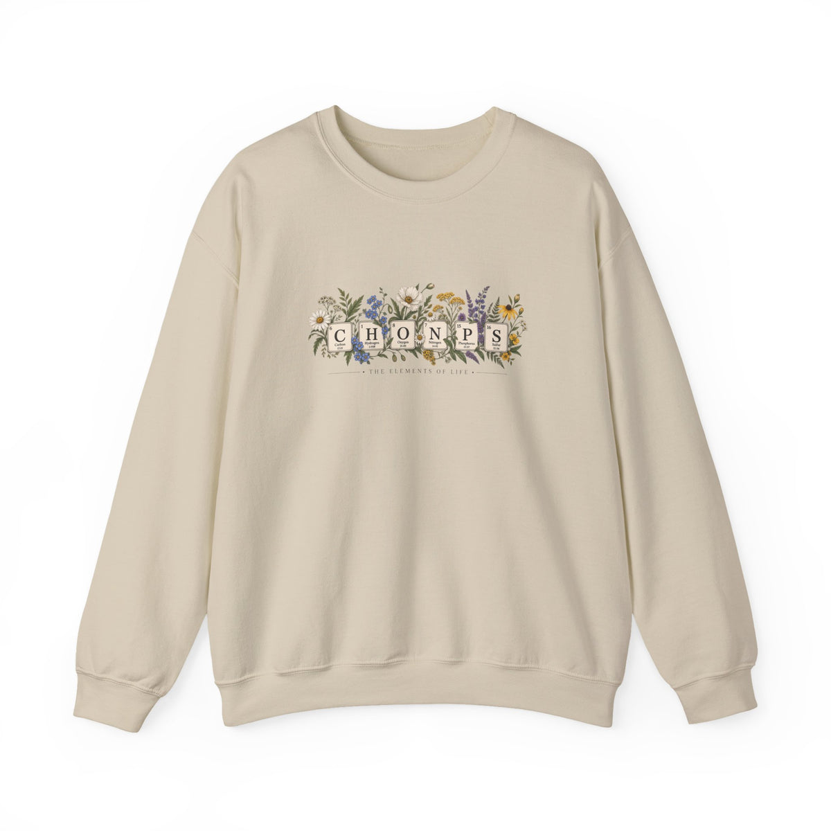 CHONPS Elements of Life Sweatshirt, Biology Teacher Sweatshirt, Science Teacher Gift, Botanical Science Crewneck