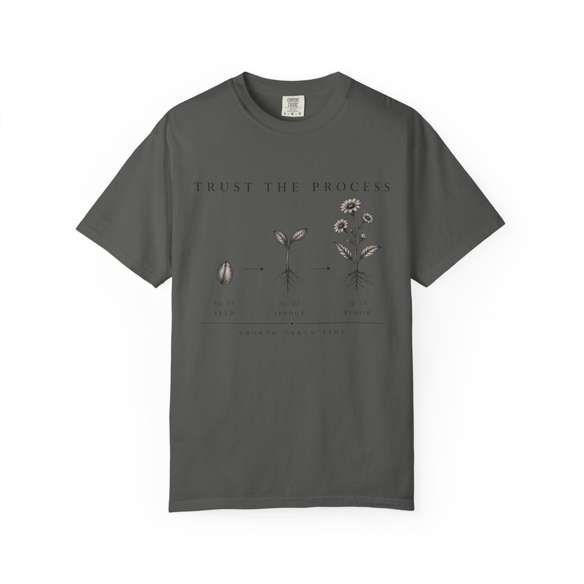 Trust the Process Plant Growth Illustration T-Shirt | Seed to Flower Tee