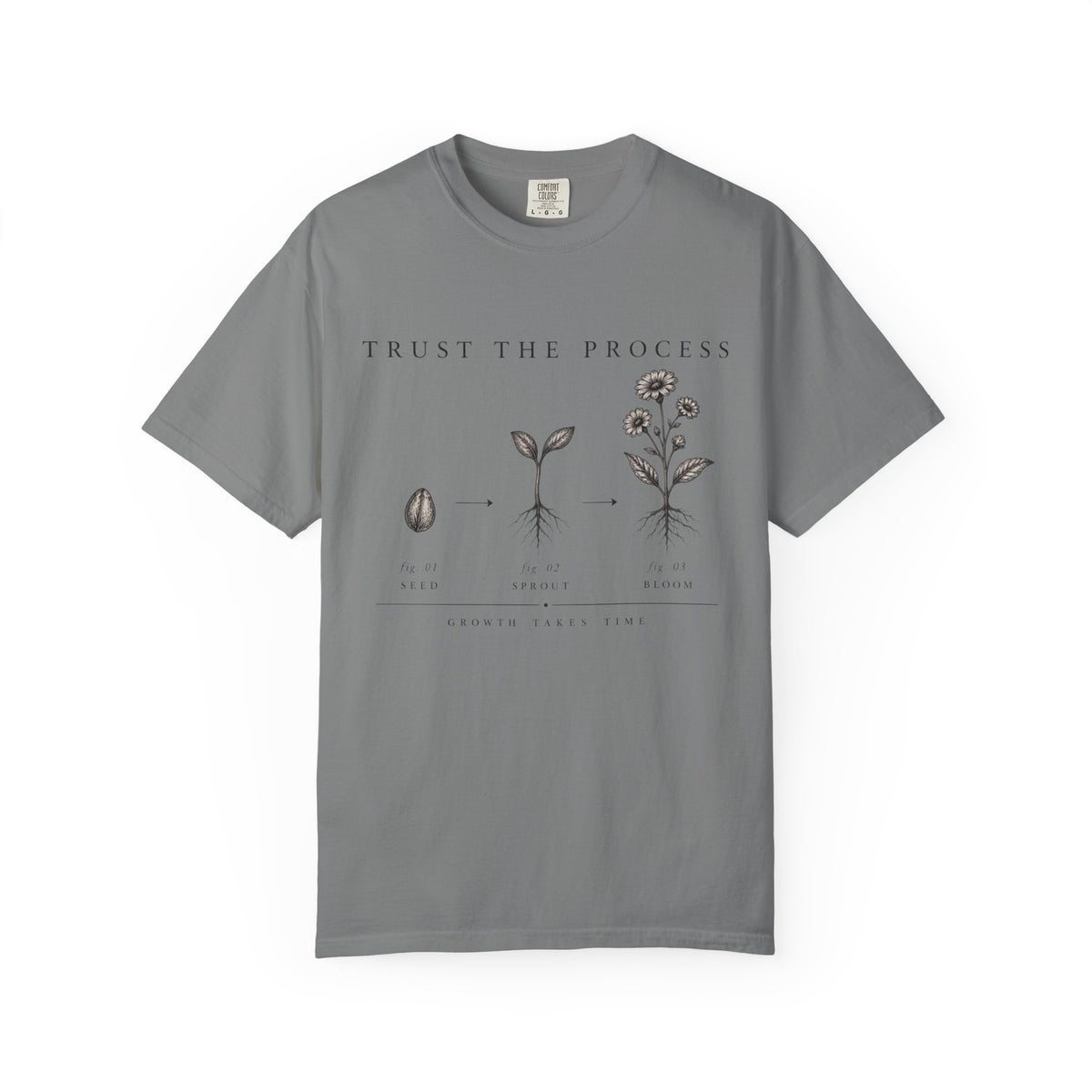 Trust the Process Plant Growth Illustration T-Shirt | Seed to Flower Tee