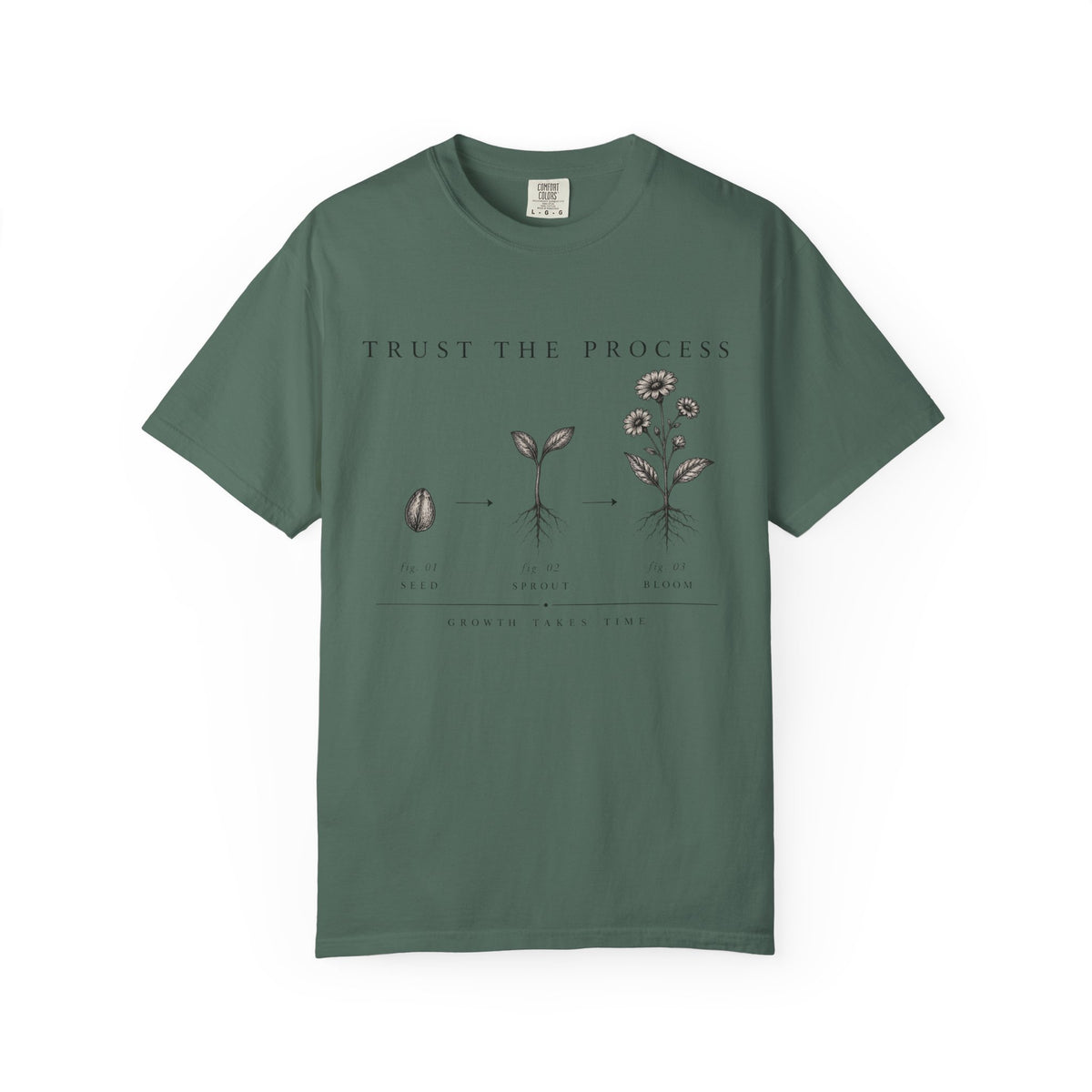 Trust the Process Plant Growth Illustration T-Shirt | Seed to Flower Tee