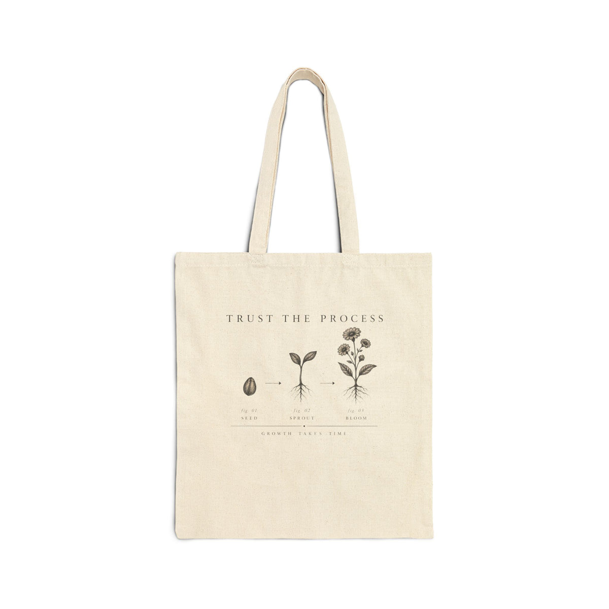 Trust the Process Tote Bag | Seed to Bloom Botanical Illustration