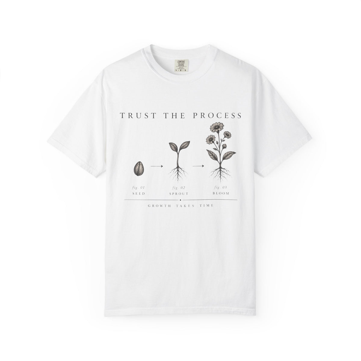 Trust the Process Plant Growth Illustration T-Shirt | Seed to Flower Tee