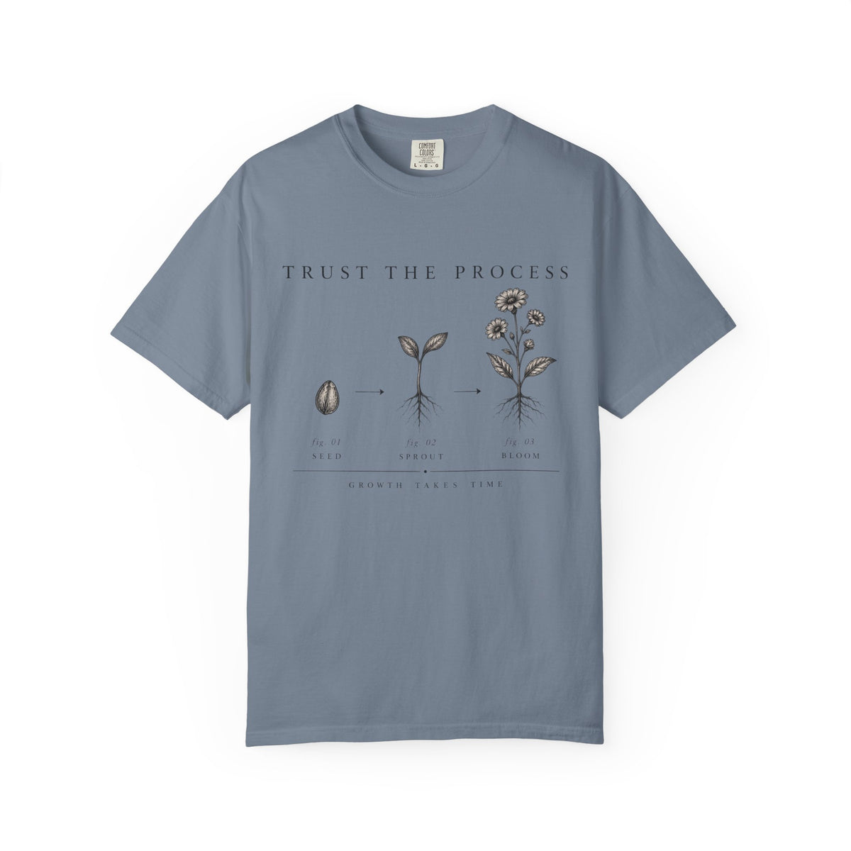 Trust the Process Plant Growth Illustration T-Shirt | Seed to Flower Tee