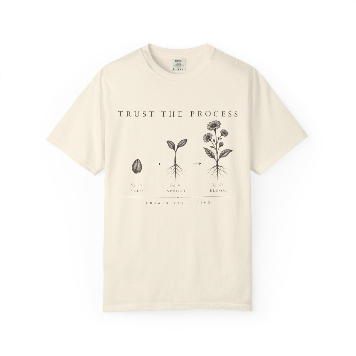 Trust the Process Plant Growth Illustration T-Shirt | Seed to Flower Tee