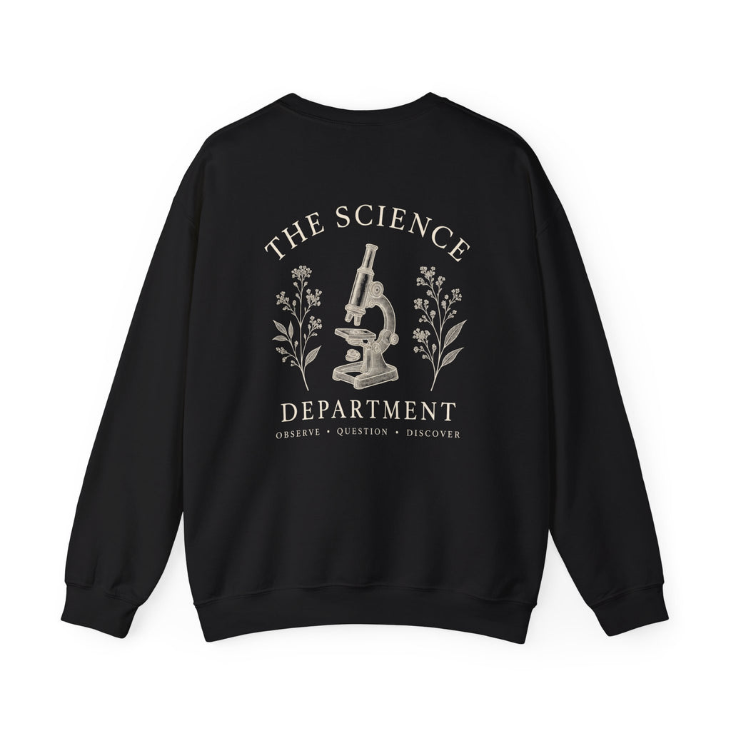 Science Department Microscope Sweatshirt | Vintage Botanical Logo